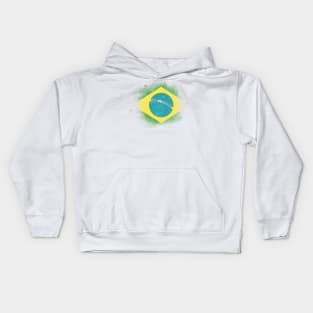 Brazil watercolor flag Kids Hoodie